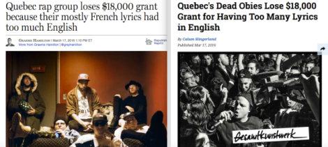 Dead Obies National Post et Exclaim