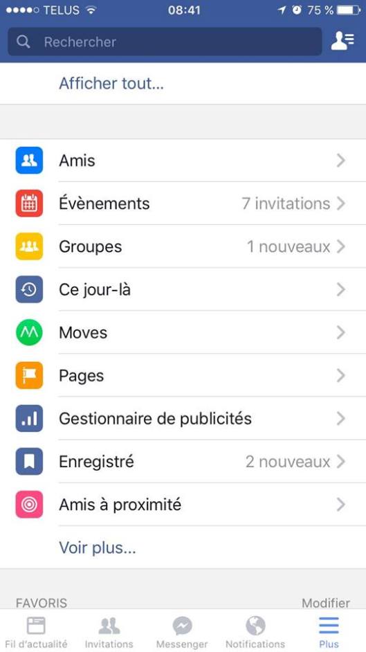 Ce jour là Souvenirs Facebook menu mobile