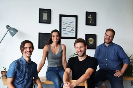 L'équipe de La Transformerie, de gauche à droite : Guillaume Cantin (co-initiateur et directeur général), Marie Gaucher (co-initiatrice et coordinatrice), Thibault Renouf (co-initiateur et membre du conseil d'administration), Bobby Grégoire (co-initiateur et membre du conseil d'administration).