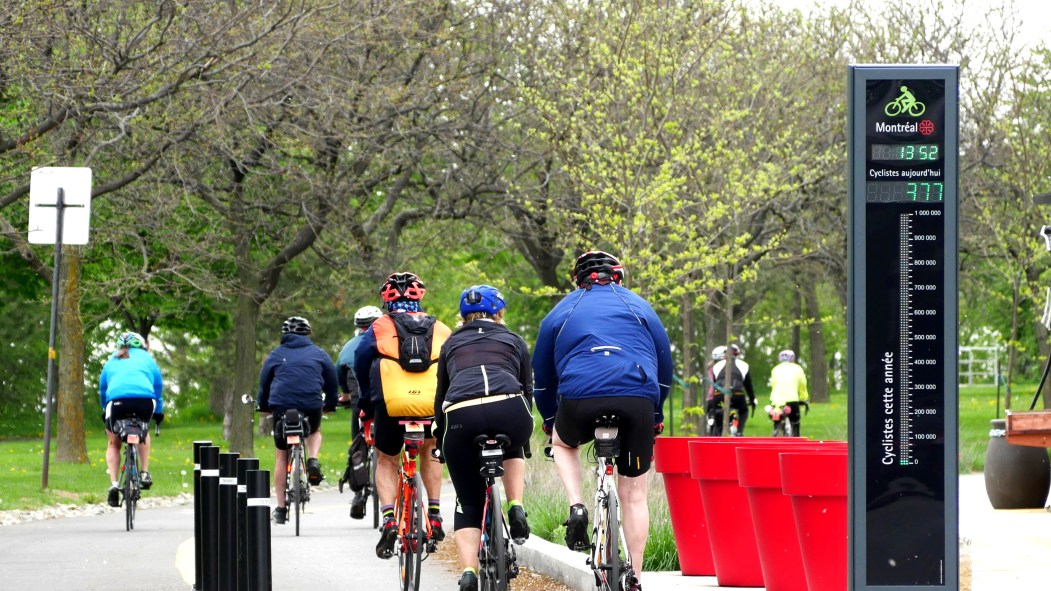 Déplacements à vélo sur le parcours Gouin, Ahuntsic-Cartierville