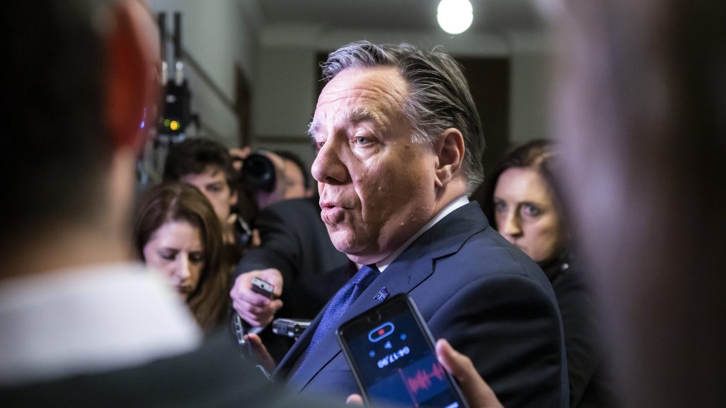 Le premier ministre François Legault lors de point de presse à l'Assemblée nationale