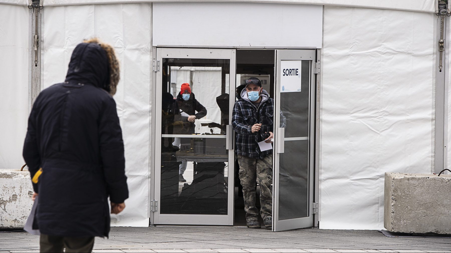 La clinique de dépistage du coronavirus au Quartier des spectacles.