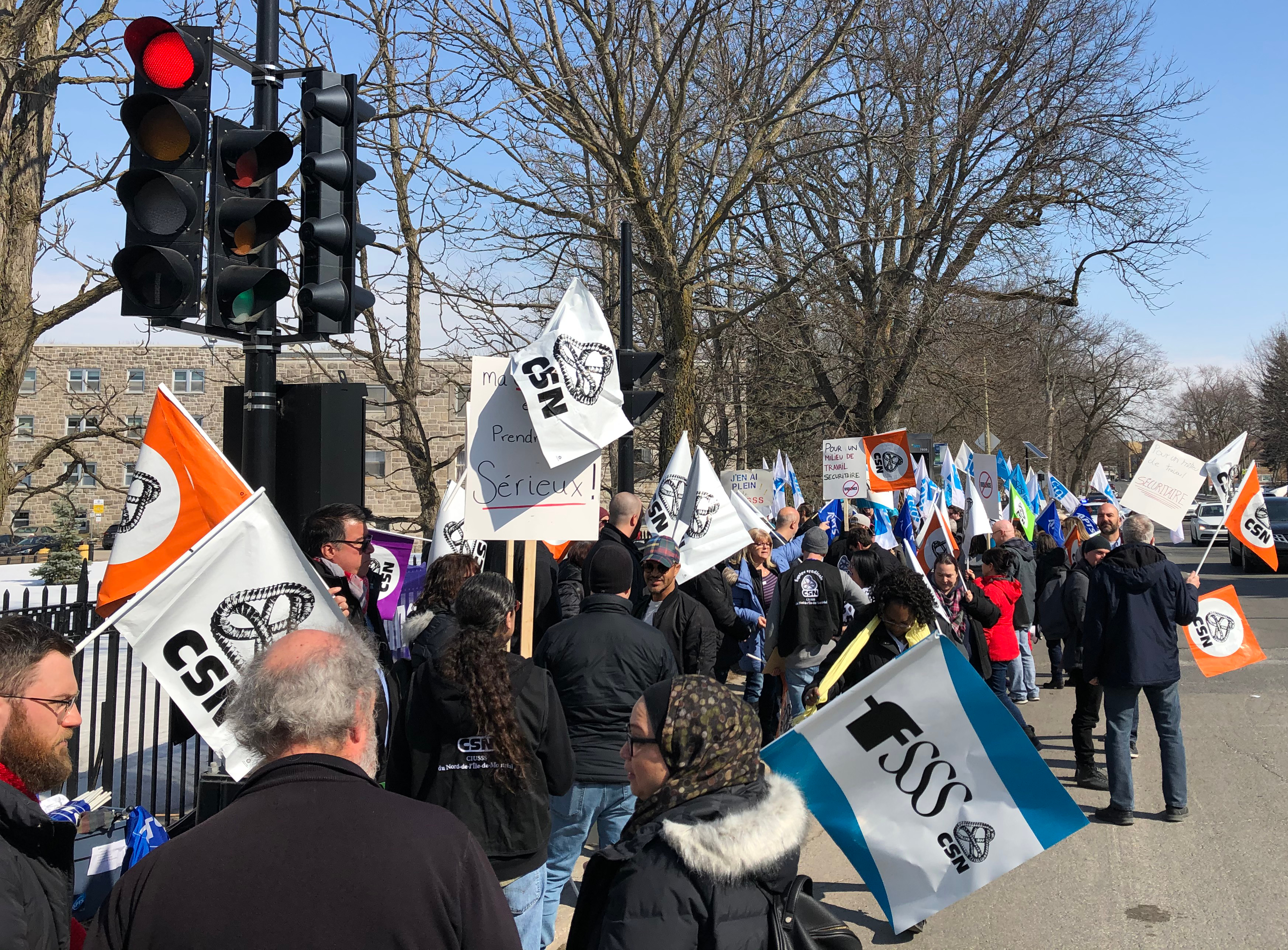 Manifestation des employés du pavillon Albert-Prevost pour plus de sécurité