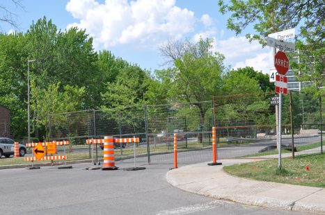 Chantier de démolition du viaduc du boulevard de L’Île-des-Sœurs.