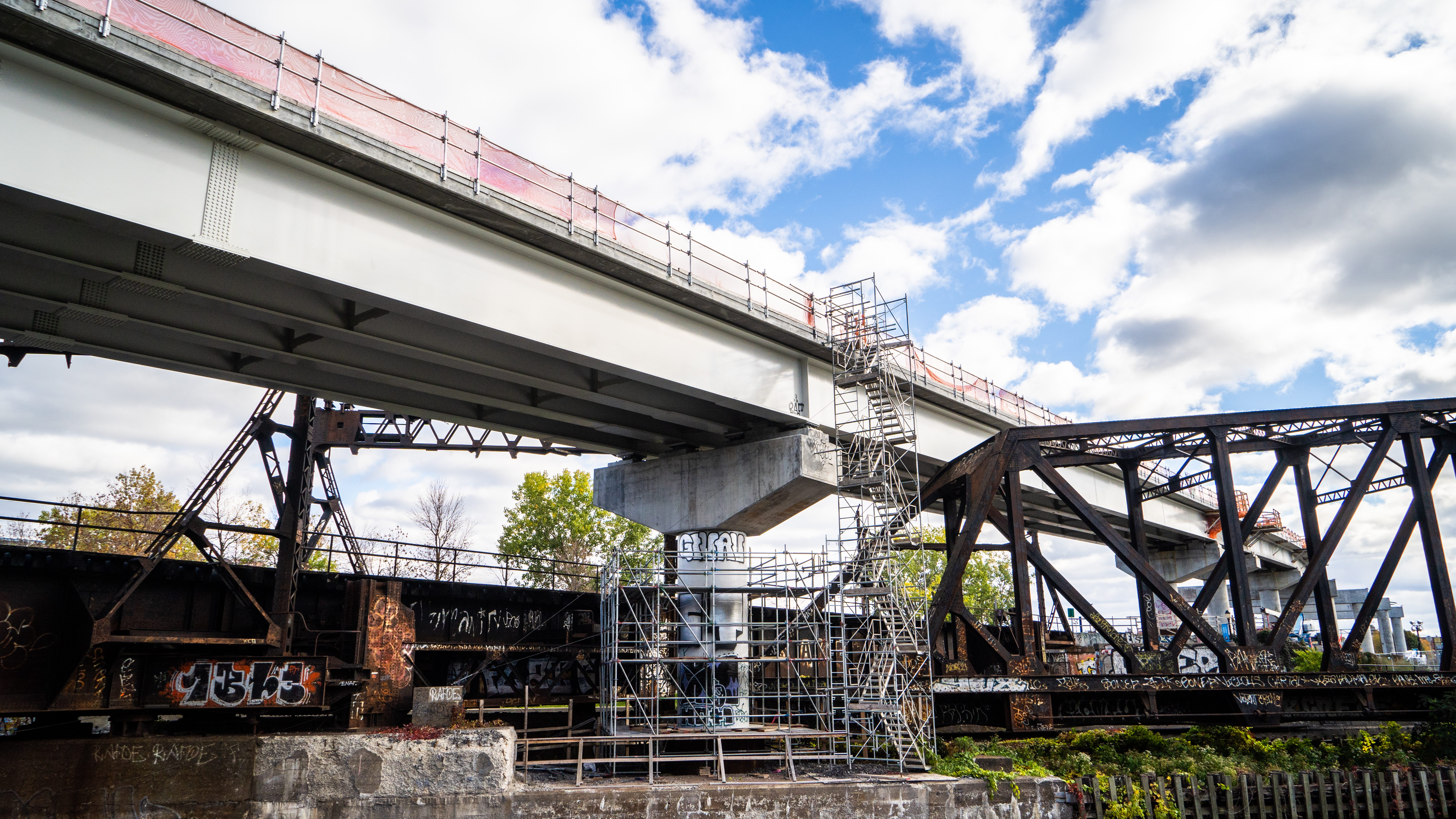 Les travaux du REM sont en cours dans le quartier Griffintown.