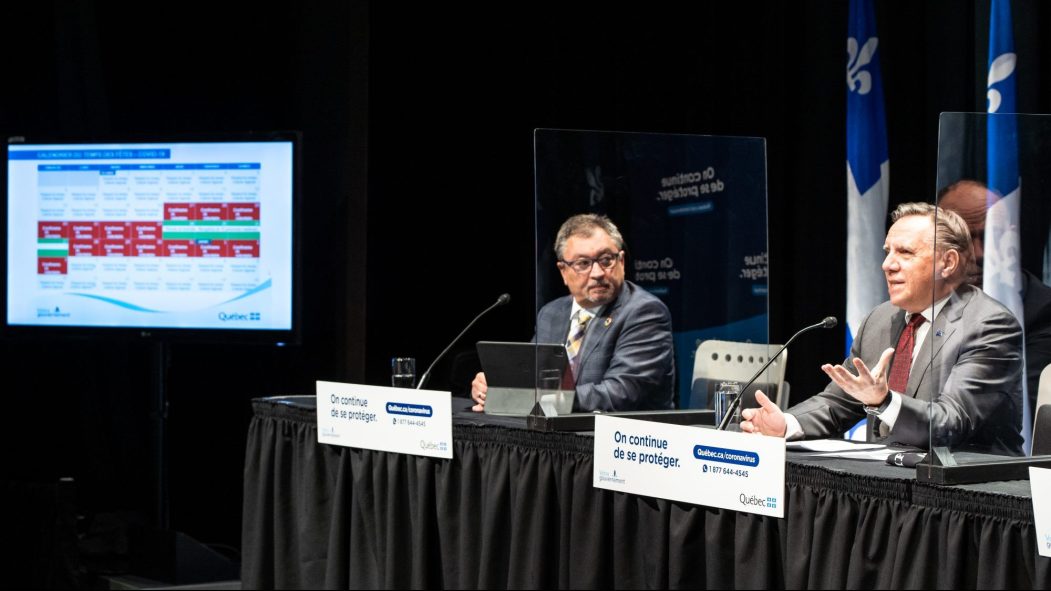 Le premier ministre François Legault et le directeur national de santé publique, Dr Horacio Arruda