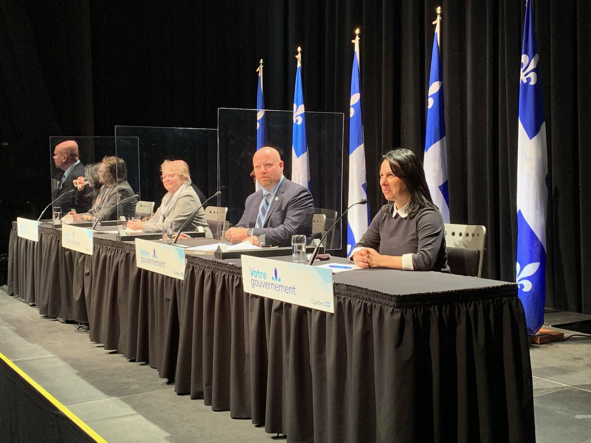Valérie Plante et Ian Lafrenière lors d'un point de presse, le 12 décembre 2020.