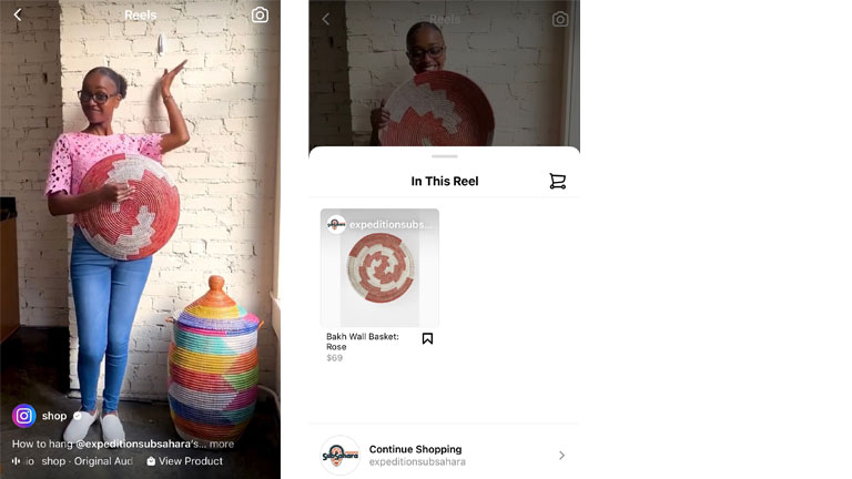 acheter produits directement dans Reels Instagram