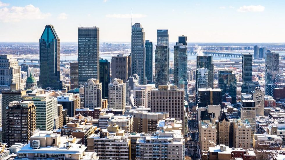 Le centre-ville de Montréal, vu depuis le mont Royal.