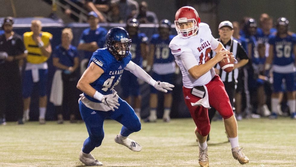 Benoit Marion dans l’uniforme des Carabins de l’Université de Montréal