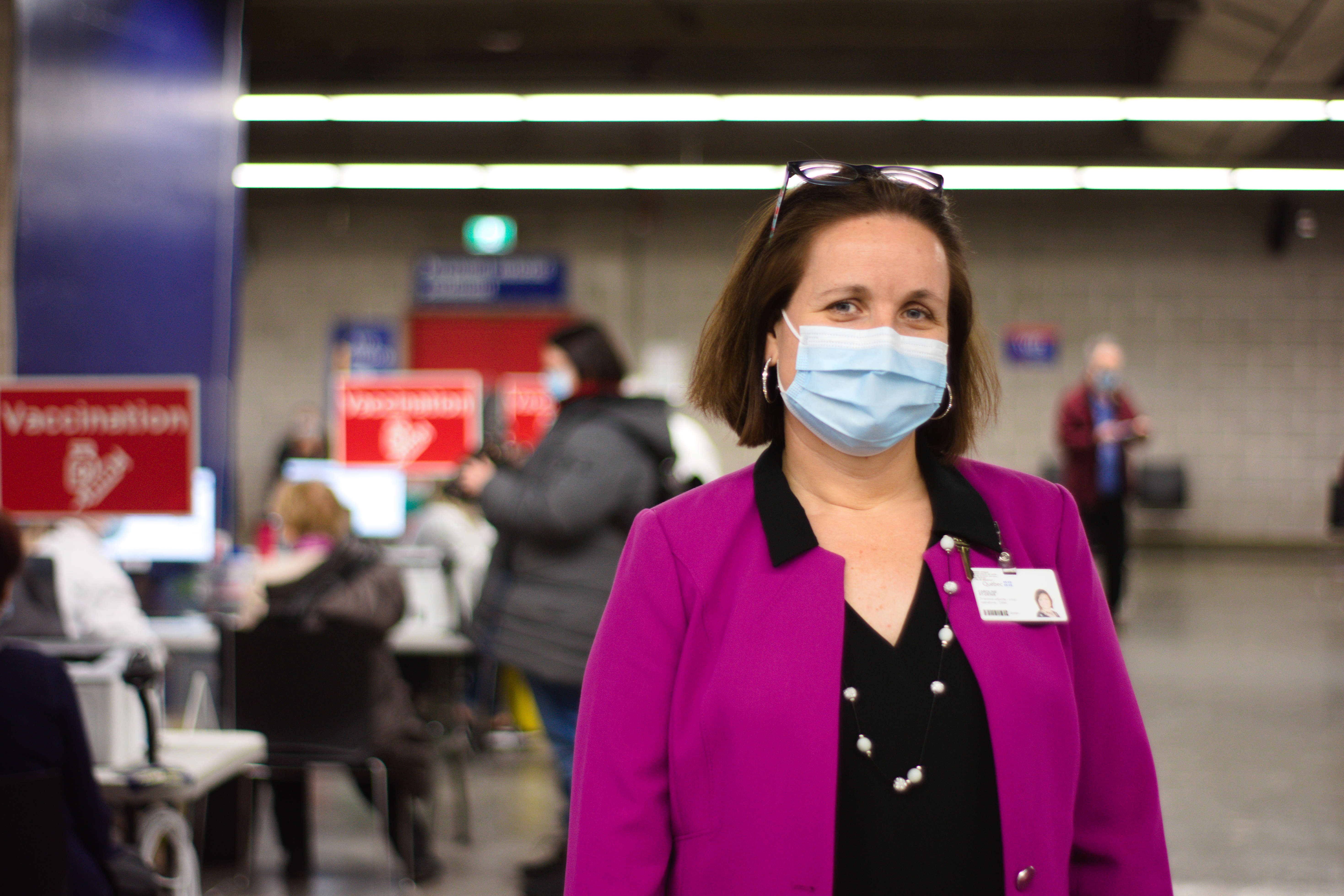 La responsable de la vaccination au stade Olympique.