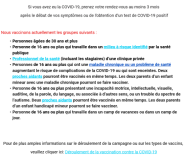 Le s30 ans et plus peuvent prendre rendez-vous sur Clic-santé en vue de se faire vacciner.