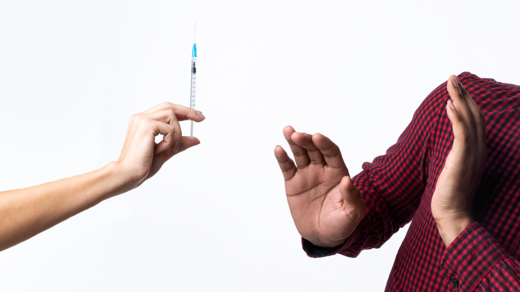 Jeune contre le vaccin Covid-19