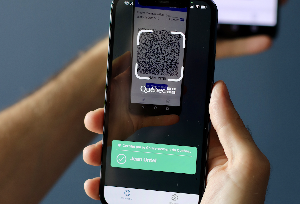 Code QR passeport vaccinal