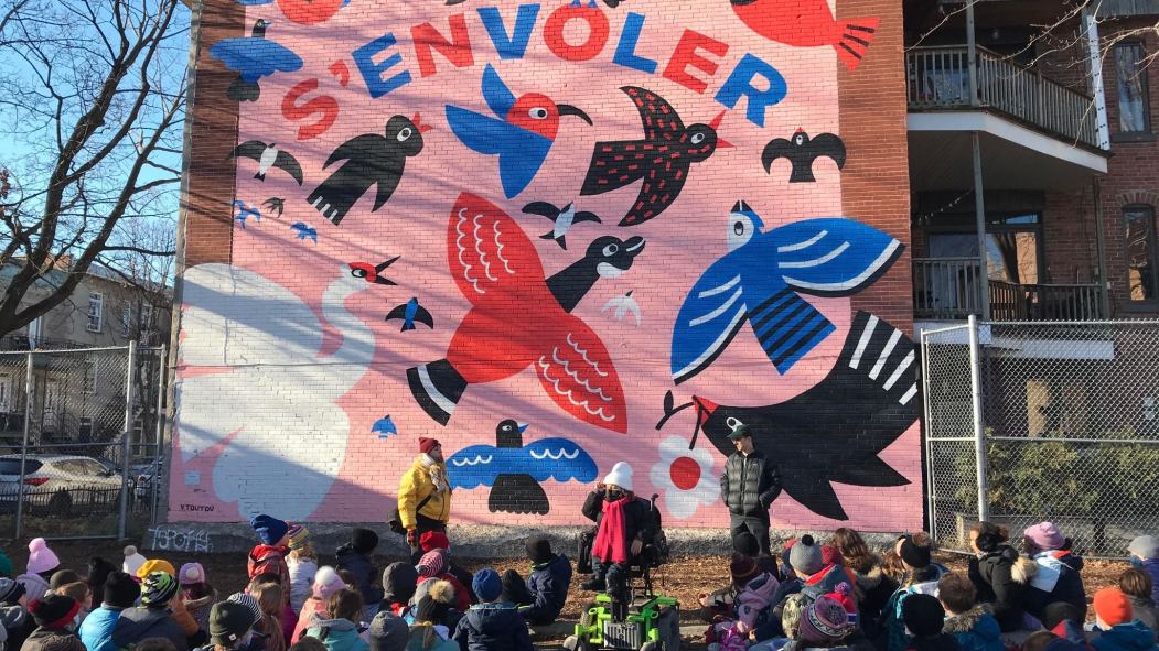 Inauguration de la mural Saint-Louis-de-Gonzague e à l'école