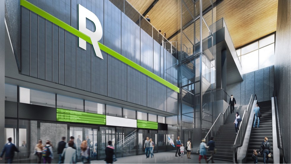 La maquette de l'intérieur d'une station du REM