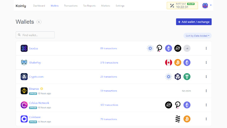 Koinly rapport transaction portefeuille cryptomonnaies