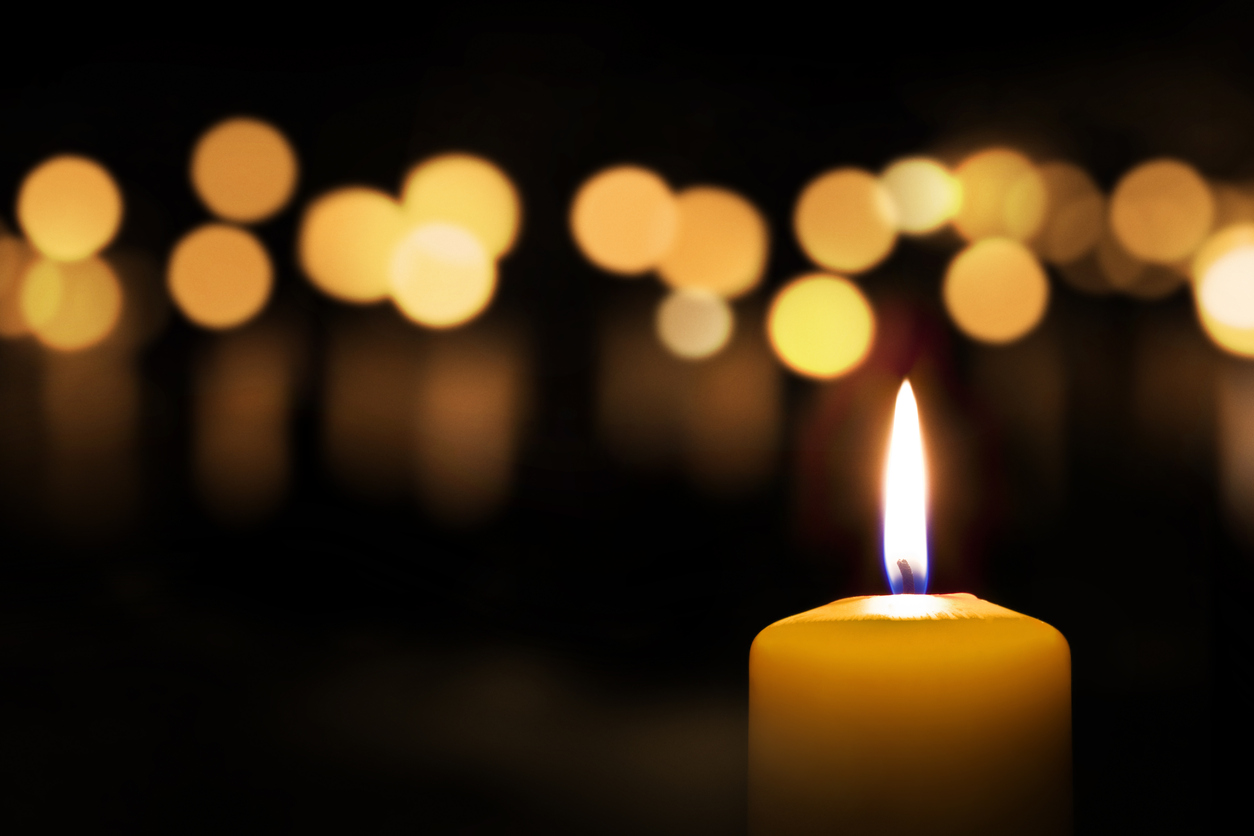 Candles on dark background