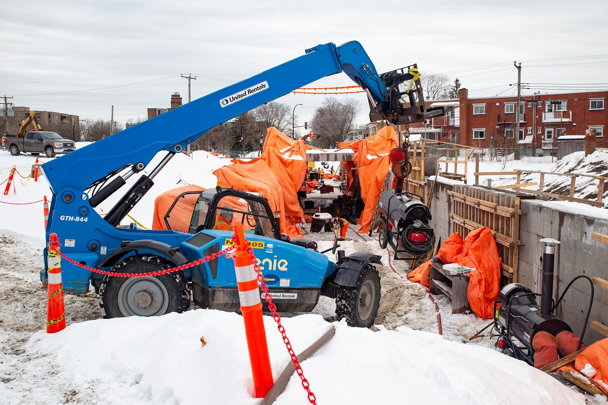 La gare du REM Du Ruisseau, en construction cet hiver