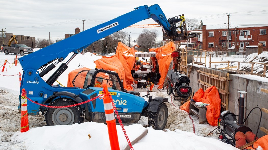 La gare du REM Du Ruisseau, en construction cet hiver