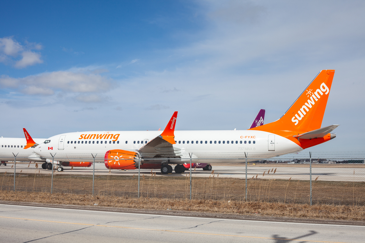 un avion de la compagnie sunwing