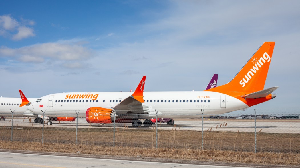 un avion de la compagnie sunwing