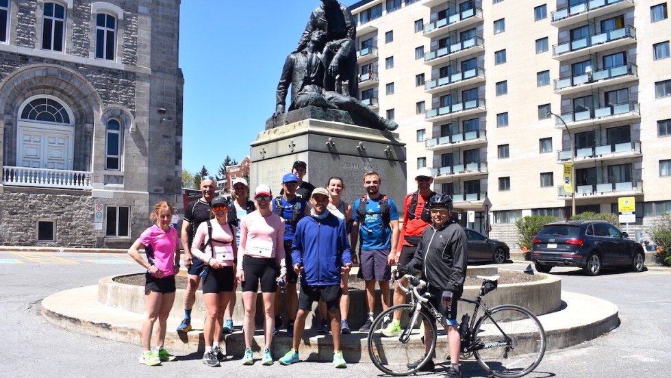 Des coureurs à l'Hôtel Dieu