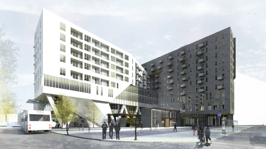 Un aperçu du futur projet Îlot Rosemont, situé au-dessus de la station.