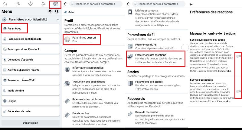 aperçu comment masquer-likes sur Facebook