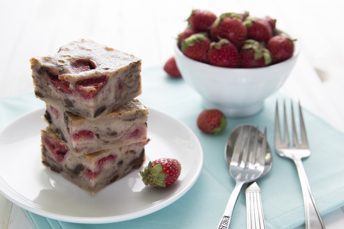 Brownies aux fraises Juliette & Chocolat