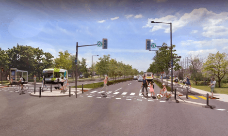 Ce à quoi pourrait ressembler le boulevard Henri-Bourassa après les travaux.