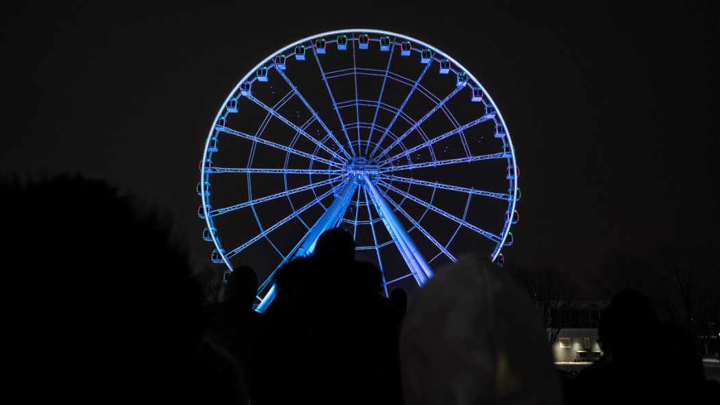 La Grande Roue lors d'une veillée en hommage à Riley Valcin, en janvier.