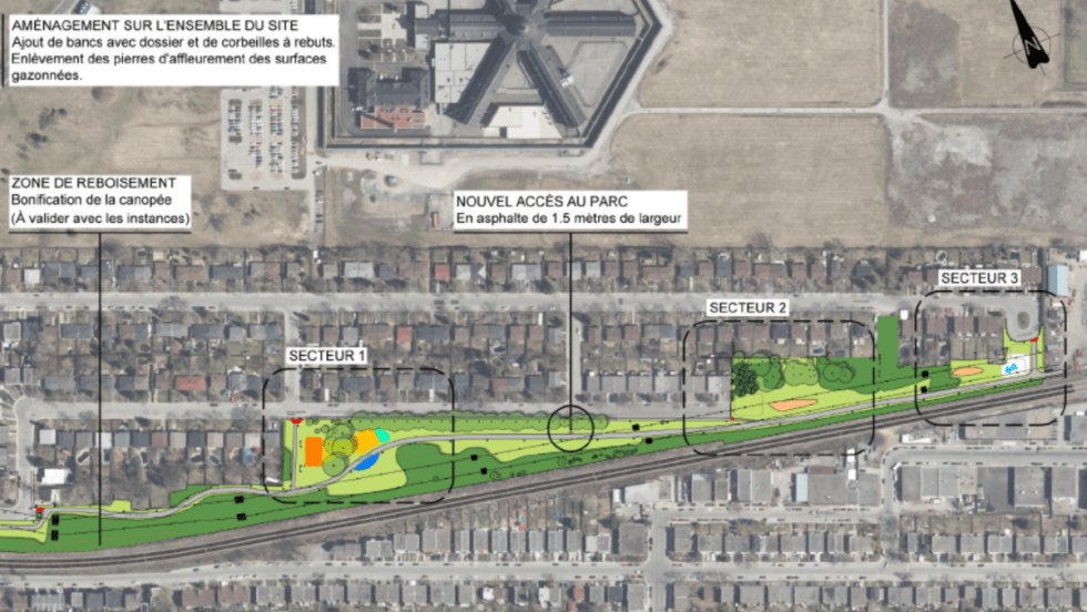 Le plan d'aménagement du parc Zotique-Racicot.