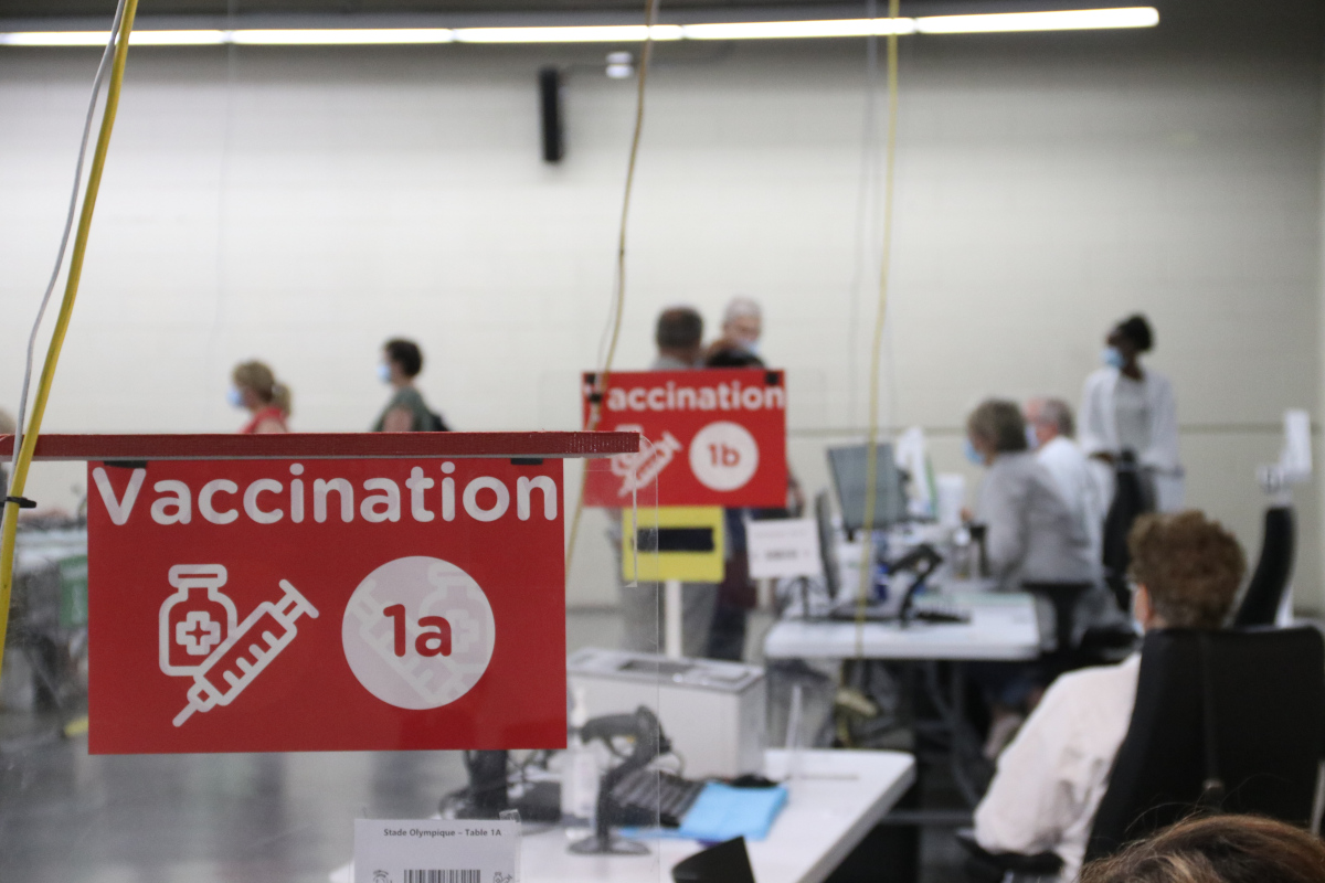 Le centre de vaccination du Stade olympique.