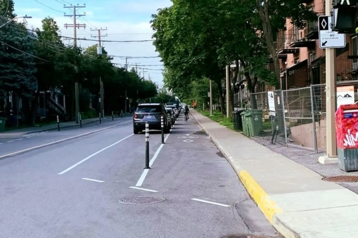 La voie cyclable sur la rue de Verdun.