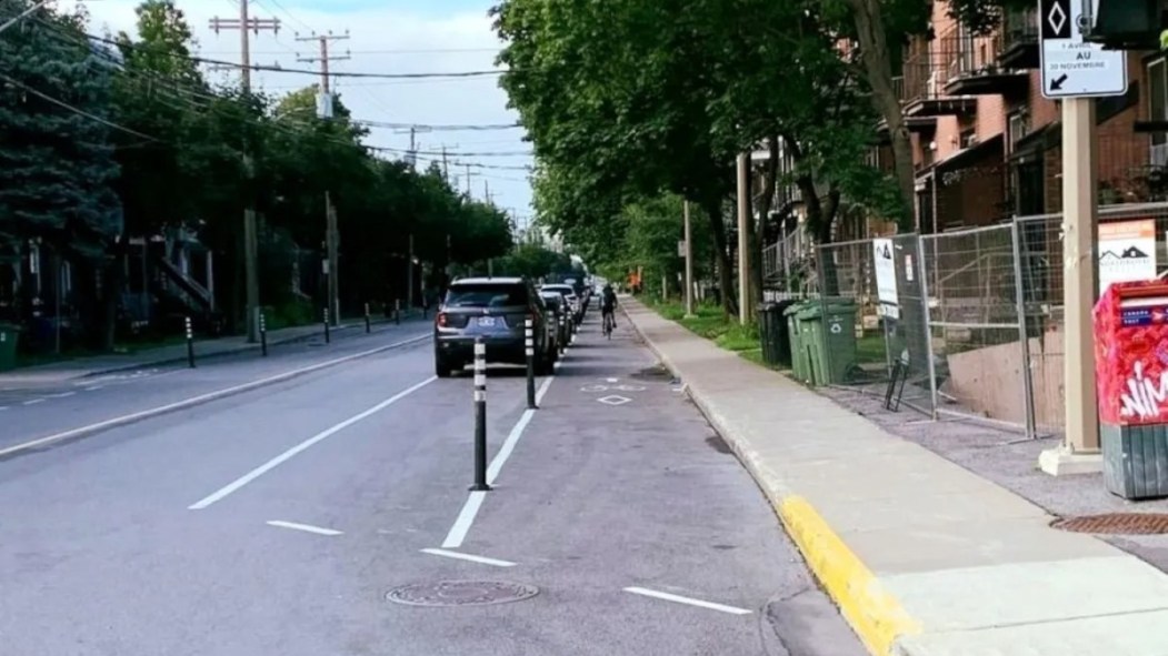 La voie cyclable sur la rue de Verdun.