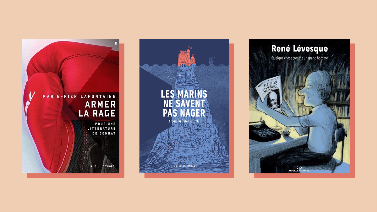 L’essai « Armer la rage : Pour une littérature de combat » de Marie-Pier Lafontaine, le roman « Les marins ne savent pas nager » de Dominique Scali et la bande dessinée « René Lévesque : Quelque chose comme un grand homme » de Marc Tessier et un collectif d’artistes font partie des finalistes des Prix des libraires 2023.