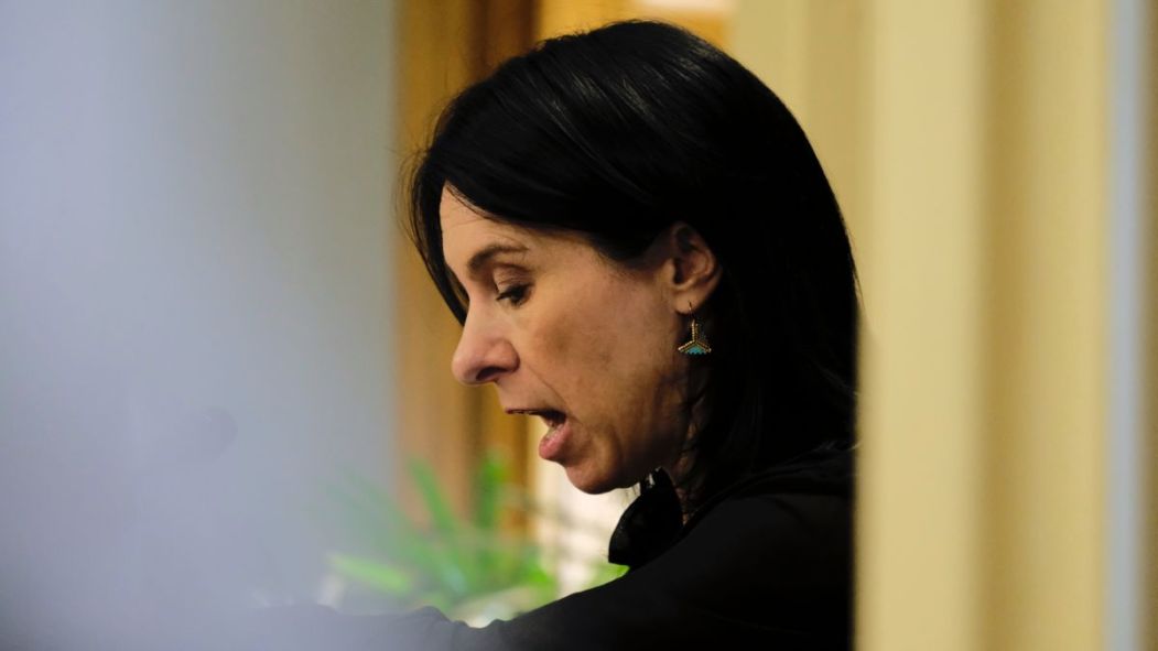 Valérie Plante lors d'un point de presse à l'Hôtel de ville le 29 mars 2023.