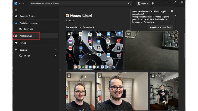 iCloud Photos sur Windows 11