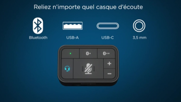 C'est à dire les modèles filaires 3.5 mm, USB-C, USB-A. On peut y brancher automatiquement un écouteur filaire, ainsi que deux appareils Bluetooth de façon simultanée. 