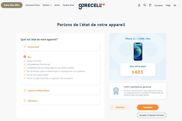 Gorecell vente téléphone usagé