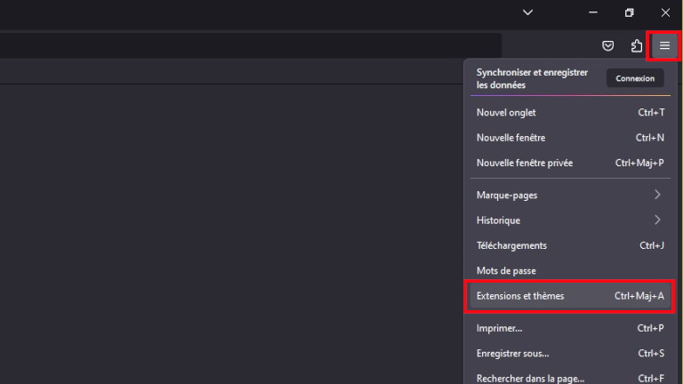 Gestion extensions navigateur web Firefox
